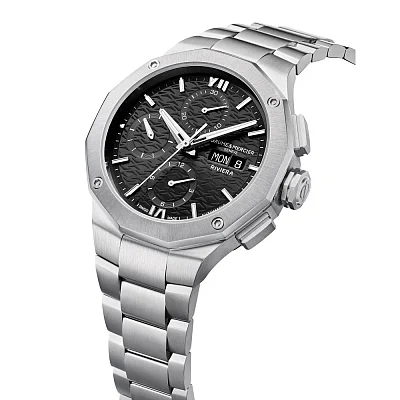 Baume & Mercier Riviera Gent Automatic Chronograph Date Steel Black Dial M0A10825