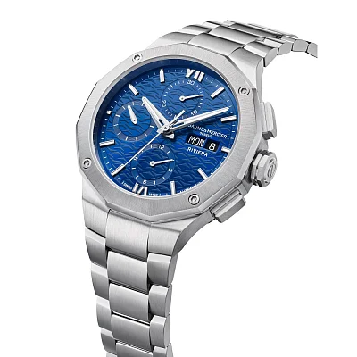 Baume & Mercier Riviera Gent Automatic Chronograph Date Steel Blue Dial M0A10826