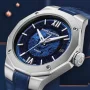  Zdjęcie 12 Baume & Mercier Riviera Gent Baumatic Date Leather Strap Semi-Skeleton Blue Dial M0A10714