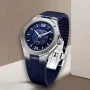  Zdjęcie 8 Baume & Mercier Riviera Gent Baumatic Date Leather Strap Semi-Skeleton Blue Dial M0A10714