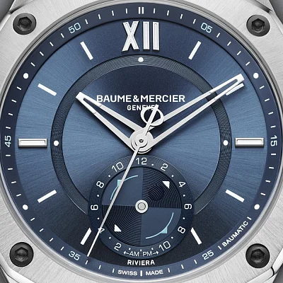 Baume & Mercier Riviera Gent Baumatic Date Rubber Strap Blue Dial M0A10761