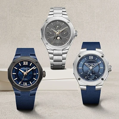 Baume & Mercier Riviera Gent Baumatic Date Rubber Strap Blue Dial M0A10761
