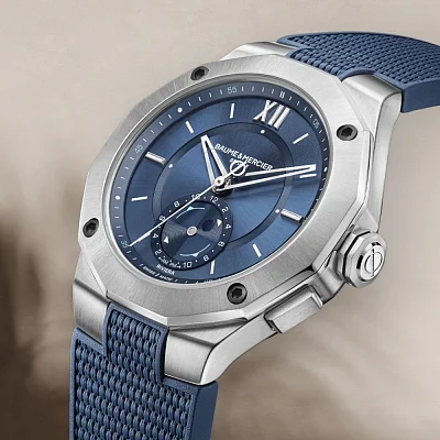 Baume & Mercier Riviera Gent Baumatic Date Rubber Strap Blue Dial M0A10761