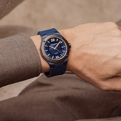 Baume & Mercier Riviera Gent Baumatic Date Rubber Strap Semi-Skeleton Blue Dial M0A10769