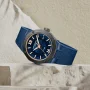  Zdjęcie 11 Baume & Mercier Riviera Gent Baumatic Date Rubber Strap Semi-Skeleton Blue Dial M0A10769