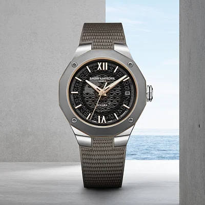 Baume & Mercier Riviera Gent Baumatic Date Rubber Strap Semi-Skeleton Grey Dial M0A10720