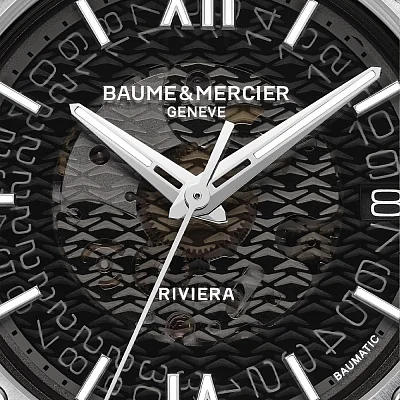 Baume & Mercier Riviera Gent Baumatic Date Steel Semi-Skeleton Grey Dial M0A10715