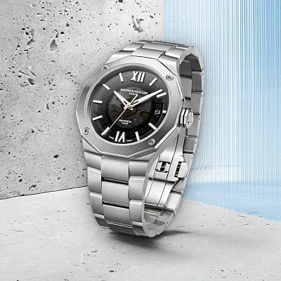 Baume & Mercier Riviera Gent Baumatic Date Steel Semi-Skeleton Grey Dial M0A10702