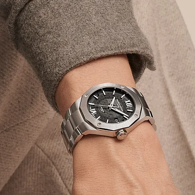 Baume & Mercier Riviera Gent Baumatic Date Steel Semi-Skeleton Grey Dial M0A10702