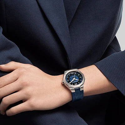 Baume & Mercier Riviera Gent Baumatic Date Leather Strap Semi-Skeleton Blue Dial M0A10714