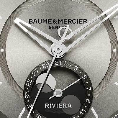 Baume & Mercier Riviera Gent Baumatic Moonphase Date Rubber Strap Yellow Dial M0A10681
