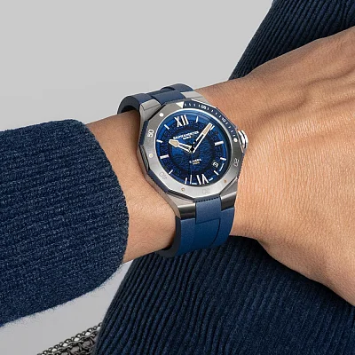 Baume & Mercier Riviera Gent Baumatic Date Rubber Strap Semi-Skeleton Blue Dial M0A10716