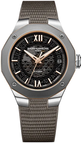 Baume & Mercier Riviera Gent Baumatic Date Rubber Strap Semi-Skeleton Grey Dial M0A10720