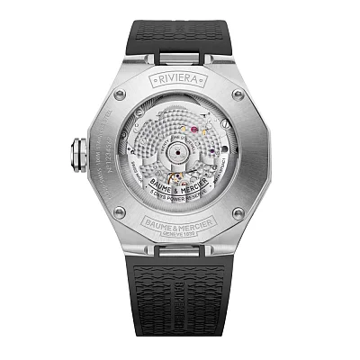 Baume & Mercier Riviera Gent Baumatic Moonphase Date Rubber Strap Yellow Dial M0A10681
