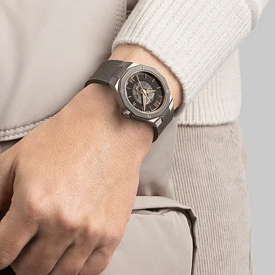 Baume & Mercier Riviera Gent Baumatic Date Rubber Strap Semi-Skeleton Grey Dial M0A10720