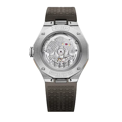 Baume & Mercier Riviera Gent Baumatic Date Rubber Strap Semi-Skeleton Grey Dial M0A10720