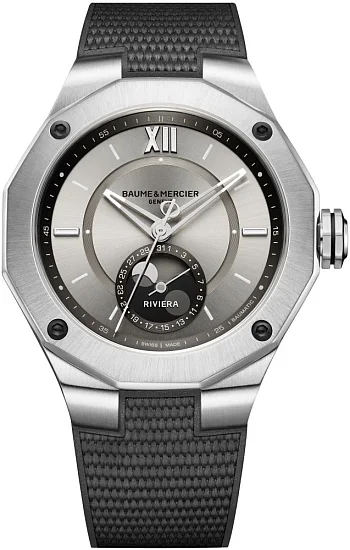 Baume & Mercier Riviera Gent Baumatic Moonphase Date Rubber Strap Yellow Dial M0A10681