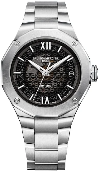 Baume & Mercier Riviera Gent Baumatic Date Steel Semi-Skeleton Grey Dial M0A10715