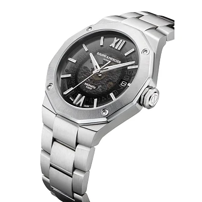 Baume & Mercier Riviera Gent Baumatic Date Steel Semi-Skeleton Grey Dial M0A10702