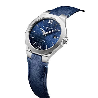 Baume & Mercier Riviera Gent Date Blue Leather Strap Blue Dial M0A10846