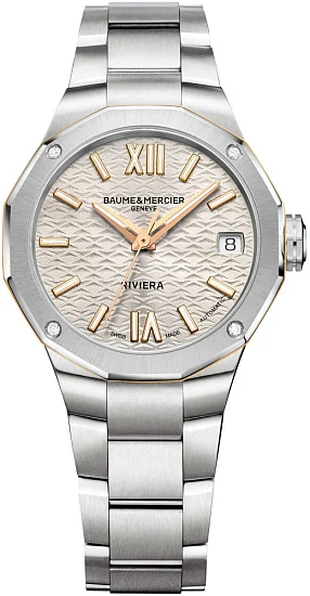Baume & Mercier Riviera Lady Automatic Date Steel Grey Dial Diamonds M0A10730