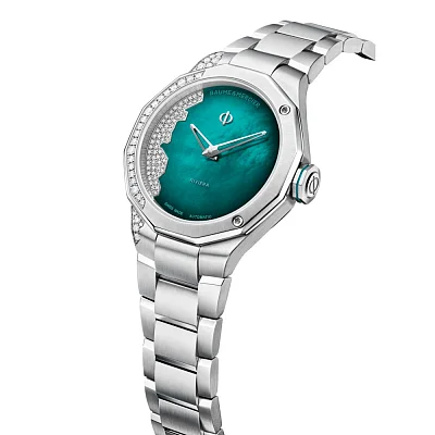 Baume & Mercier Riviera Lady Automatic Steel Turquoise Pearl Dial Diamonds Cote dAzur Limited Edition M0A10868