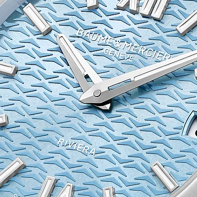 Baume & Mercier Riviera Lady Quartz Date Steel Ice Blue Dial M0A10811