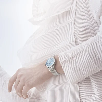 Baume & Mercier Riviera Lady Quartz Date Steel Ice Blue Dial M0A10811