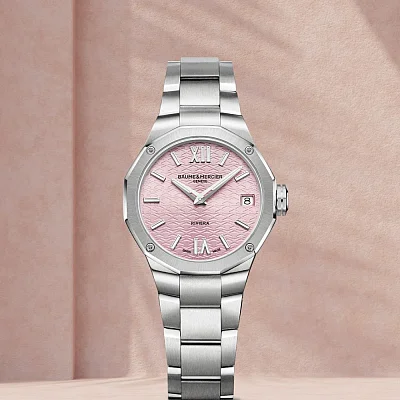 Baume & Mercier Riviera Lady Quartz Date Steel Pink Dial M0A10812