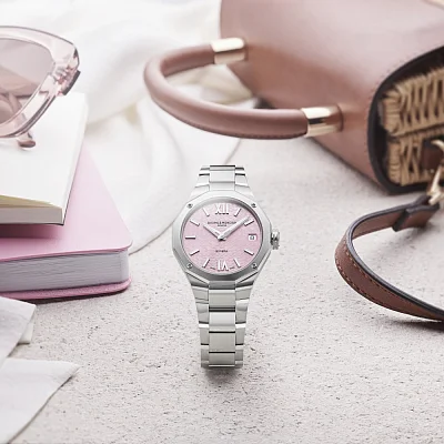 Baume & Mercier Riviera Lady Quartz Date Steel Pink Dial M0A10812
