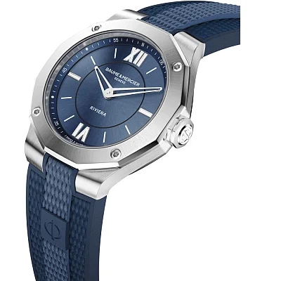 Baume & Mercier Riviera Lady Quartz Rubber Strap Night Blue Dial M0A10689