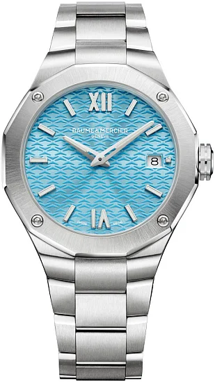 Baume & Mercier Riviera Lady Quartz Date Steel Ice Blue Dial M0A10612