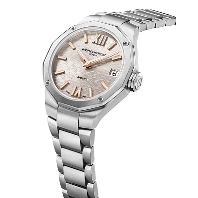 Baume & Mercier Riviera Lady Quartz Date Steel Grey Dial M0A10810