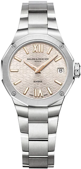 Baume & Mercier Riviera Lady Quartz Date Steel Grey Dial M0A10810