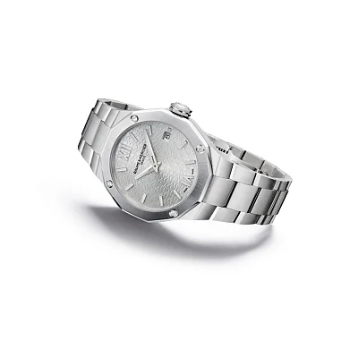 Baume & Mercier Riviera Lady Quartz Date Steel Grey Dial Diamonds M0A10614