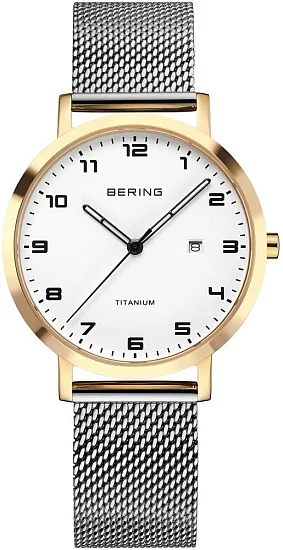 Bering Classic Lady Titanium Date Gold Mesh 18634-010