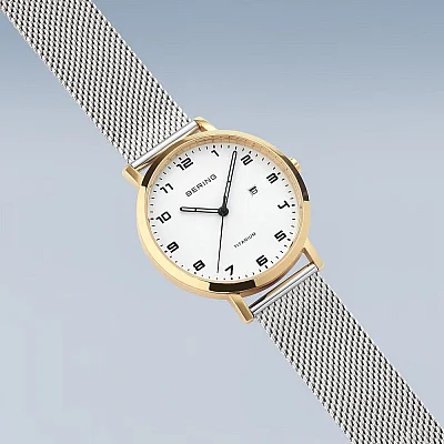 Bering Classic Lady Titanium Date Gold Mesh 18634-010