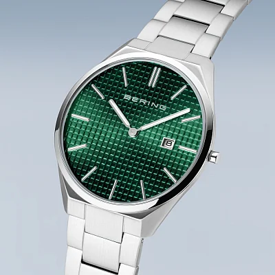 Bering Ultra Slim Gent Date Green Dial 17240-708