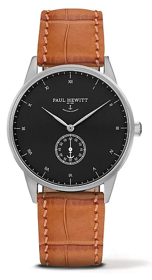 Paul Hewitt Signature Line Silver Black Sea Leather Brown PH-M1-S-B-16M