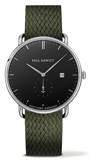 Paul Hewitt Grand Atlantic Line Silver Black Sea Perlon Olive Green PH-TGA-S-B-20M