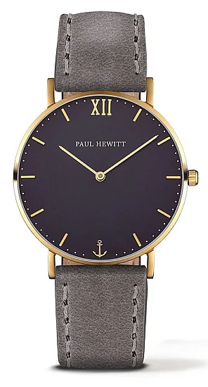 Paul Hewitt Sailor Line Gold Blue Lagoon Leather Grey PH-SA-G-ST-B-13M