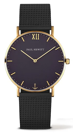Paul Hewitt Sailor Line Gold Blue Lagoon Mesh Black PH-SA-G-ST-B-5M