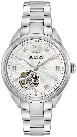 Bulova Sutton Lady Diamonds Automatic Open-Heart 96P181