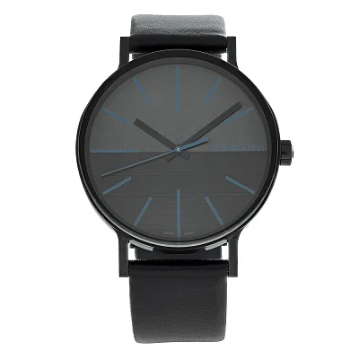 CALVIN KLEIN Gent Boost Dark Grey Dial Blue Index Black Leather K7Y214CZ