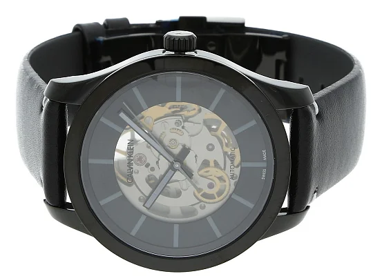 CALVIN KLEIN Gent Swing Automatic Skeleton Black PVD Limited Edition K9A244CY