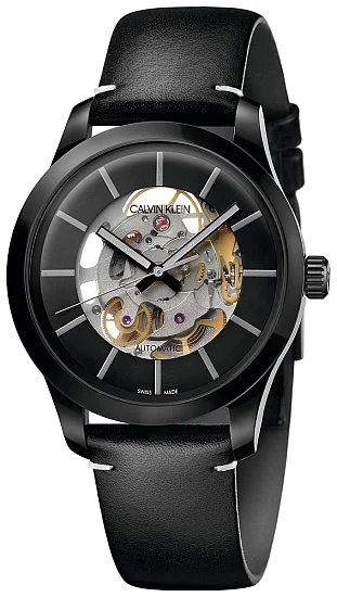CALVIN KLEIN Gent Swing Automatic Skeleton Black PVD Limited Edition K9A244CY