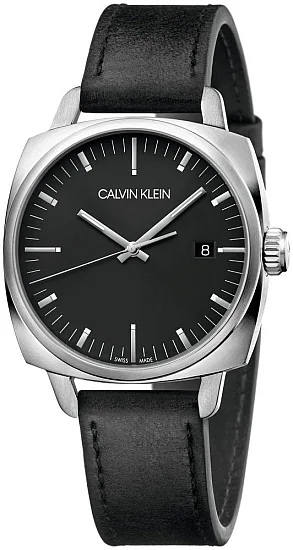 CALVIN KLEIN Gent Swing Black Dial Black Leather K9N111C1