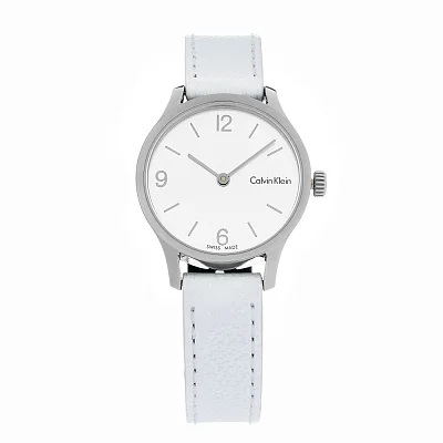 CALVIN KLEIN Lady Endless Silver Dial White Leather K7V231L6