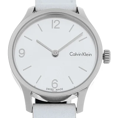 CALVIN KLEIN Lady Endless Silver Dial White Leather K7V231L6
