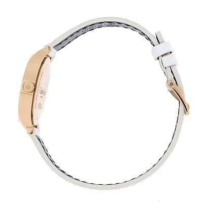 CALVIN KLEIN Lady Endless Silver Dial White Leather Rose Gold PVD K7V236L6
